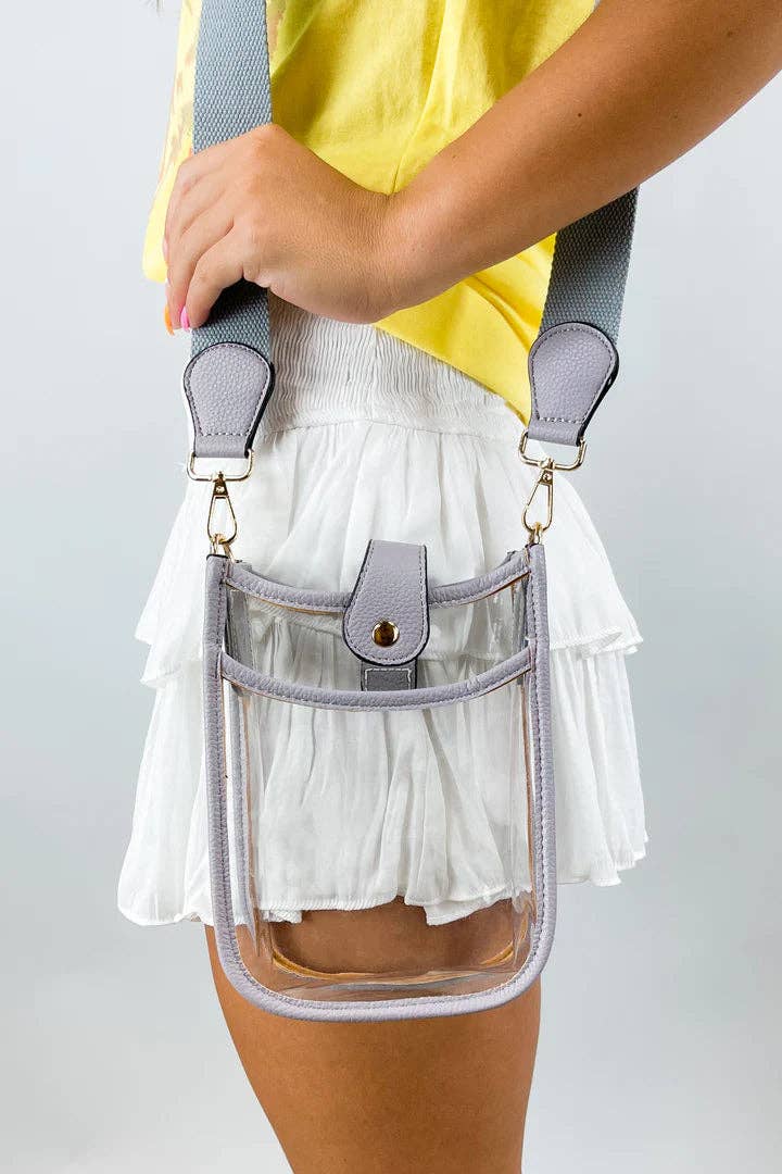Mustard Game Day Mini Clear Crossbody Bag