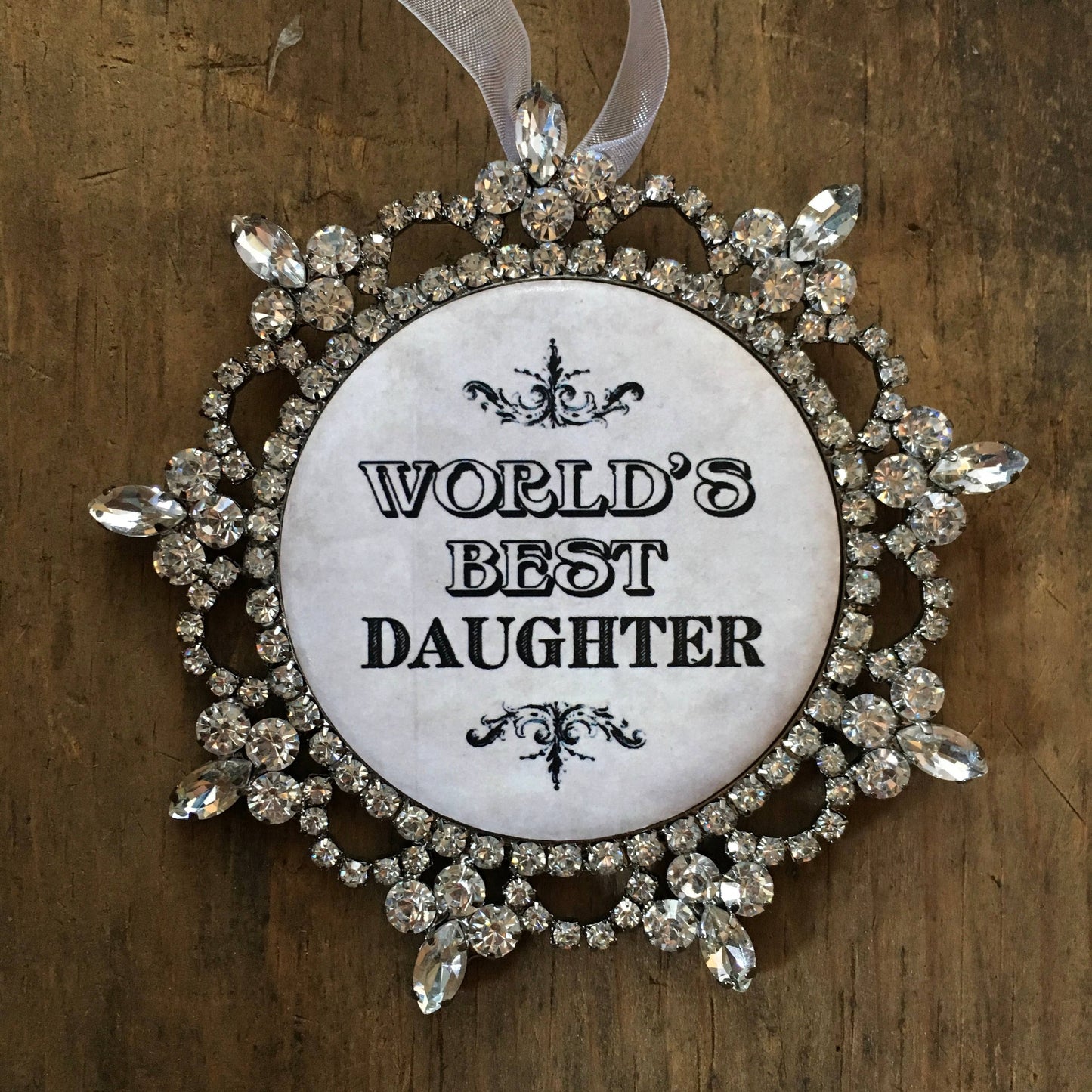 "World Best Daughter" Rhinestone Ornament