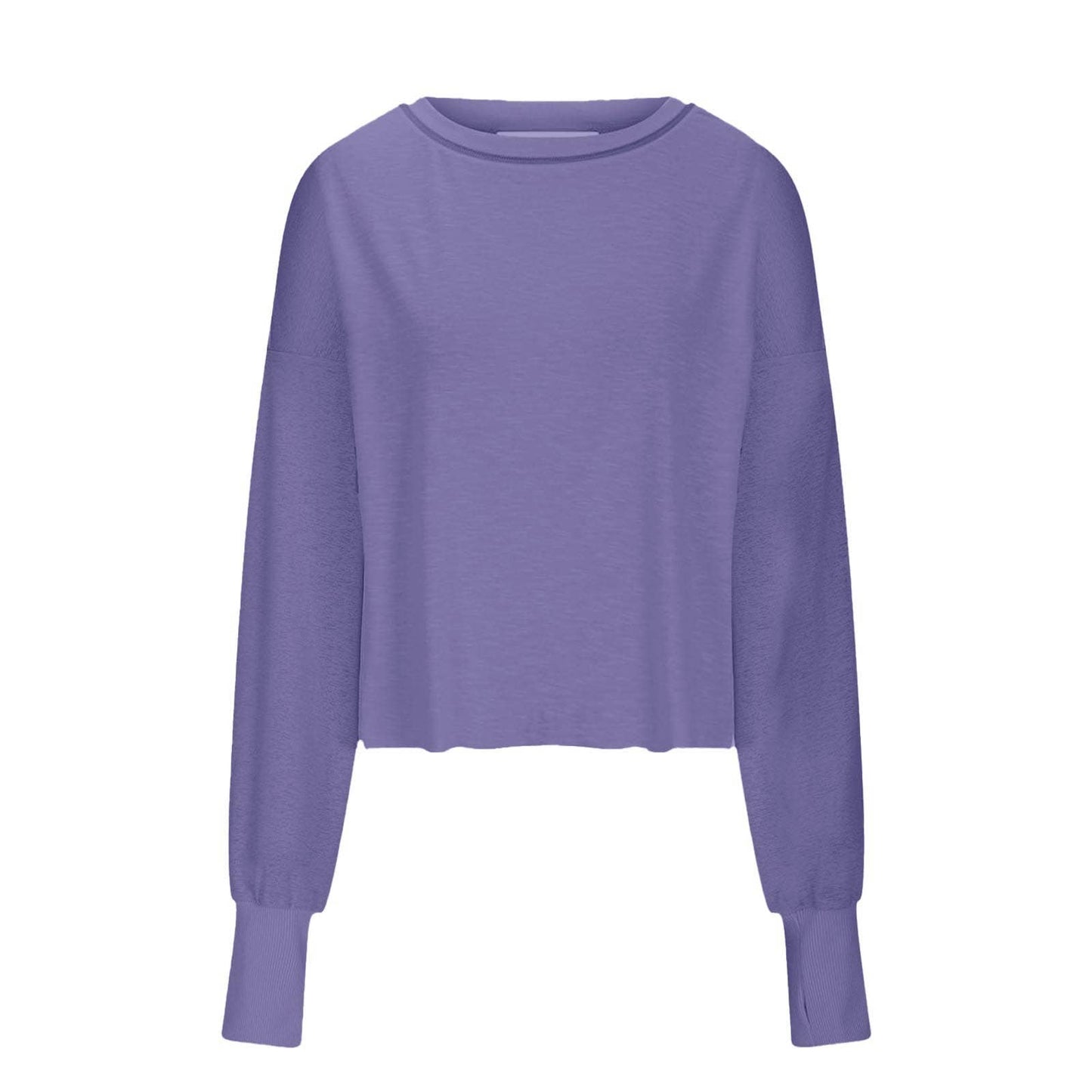 Purple Slouchy wrapped cutout back workout long sleeve Tee