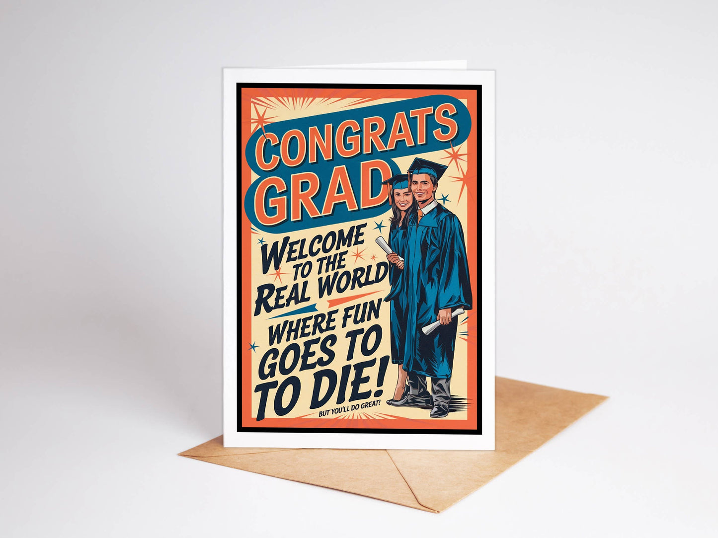 "Welcome to the Real World Graduation Card