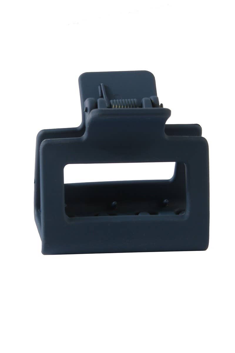 Navy Square Macaron Shark Clip