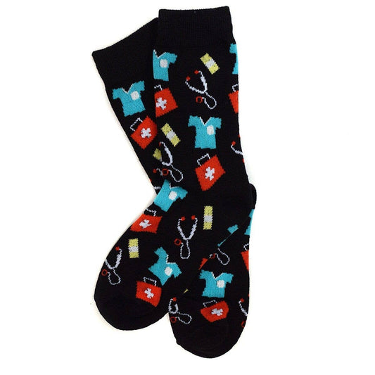 Women's Doctor/Nurse Pattern Novelty Socks: 1 Piece