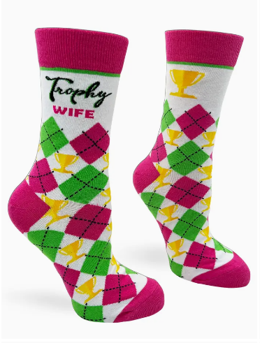 Trophy Wife Women's Novelty Crew Socks