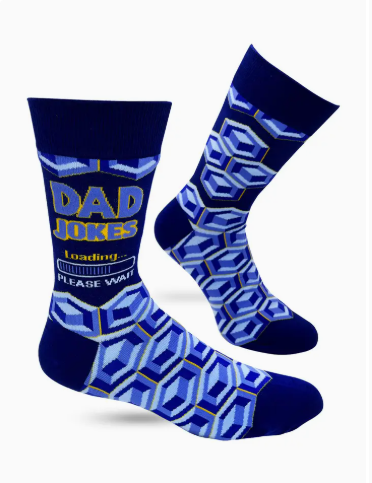 "Dad Jokes Loading... Please Wait." Men's Crew Socks