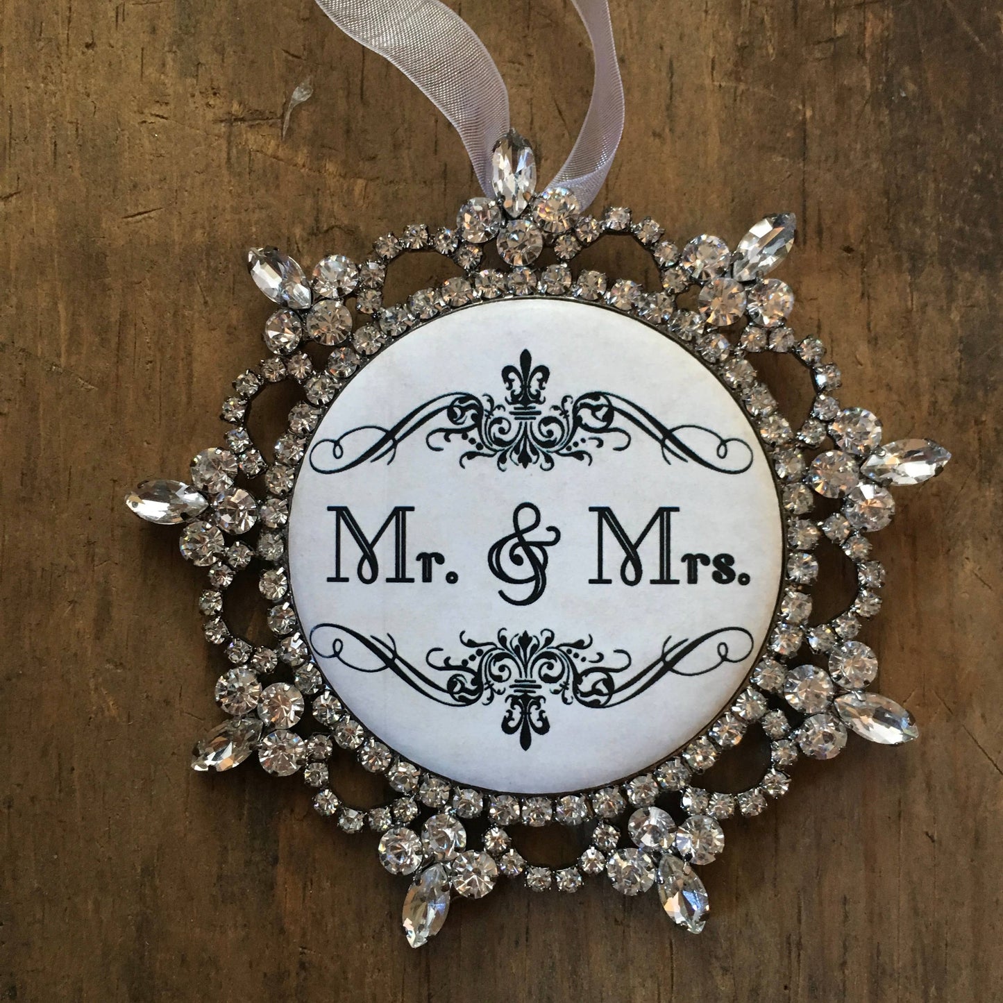 MR and MRS Rhinestone Ornament