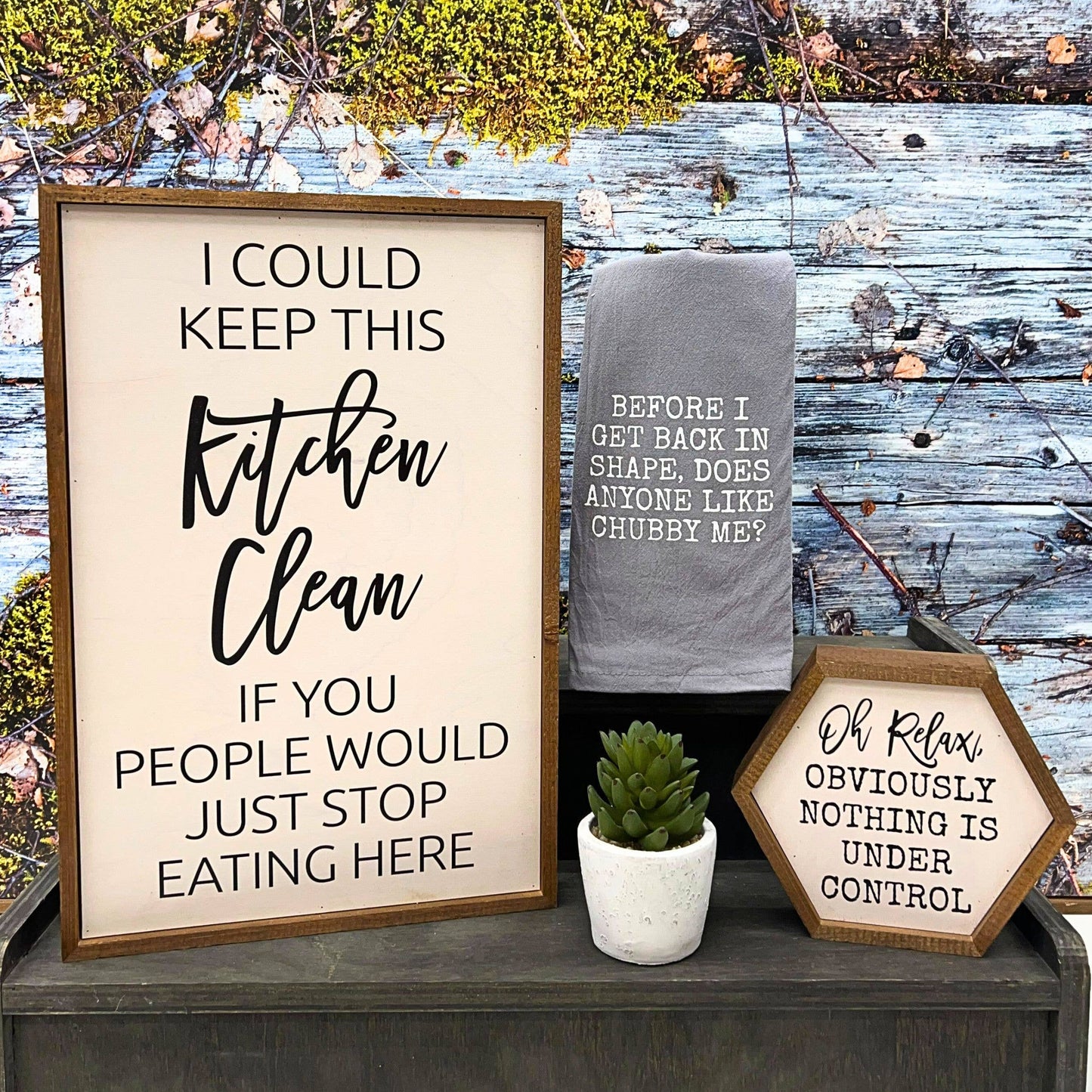 "Before I Get Back In Shape" Gray Tea Towel