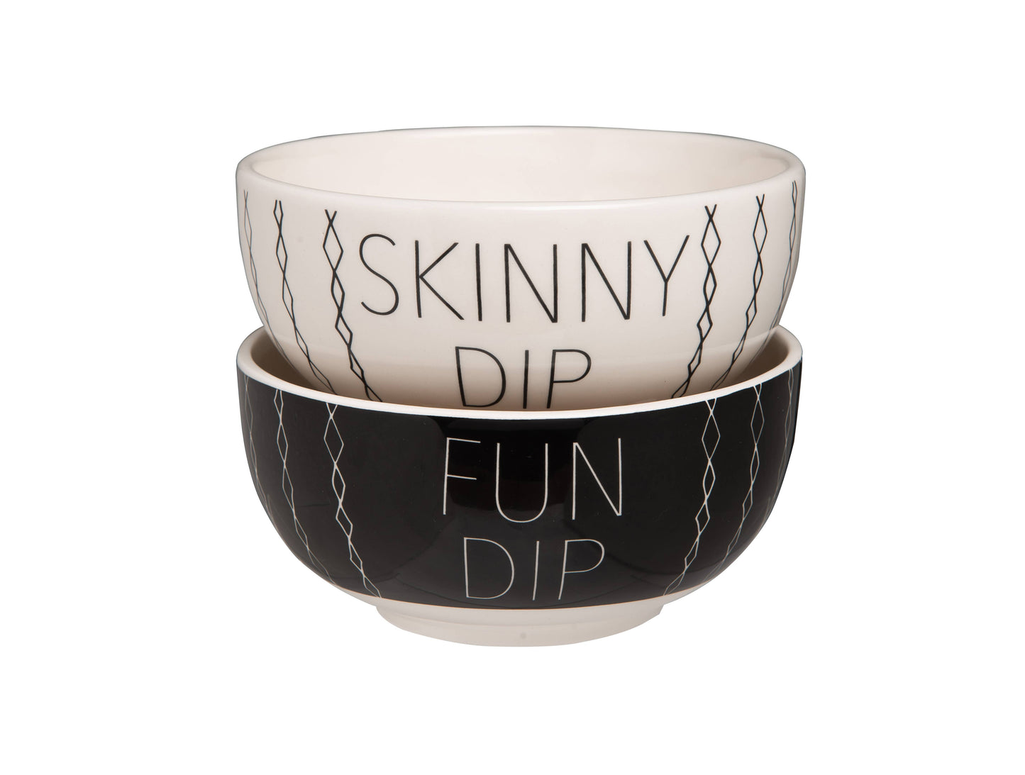 Black & White Dolomite Fun Dip Snack Bowls Set