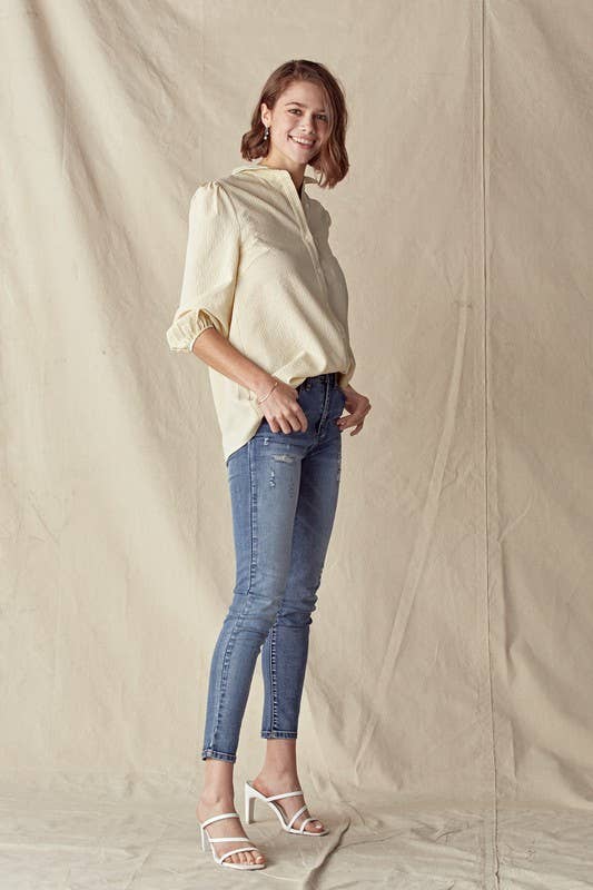 Light Mustard Pinstripe Poet Shirt