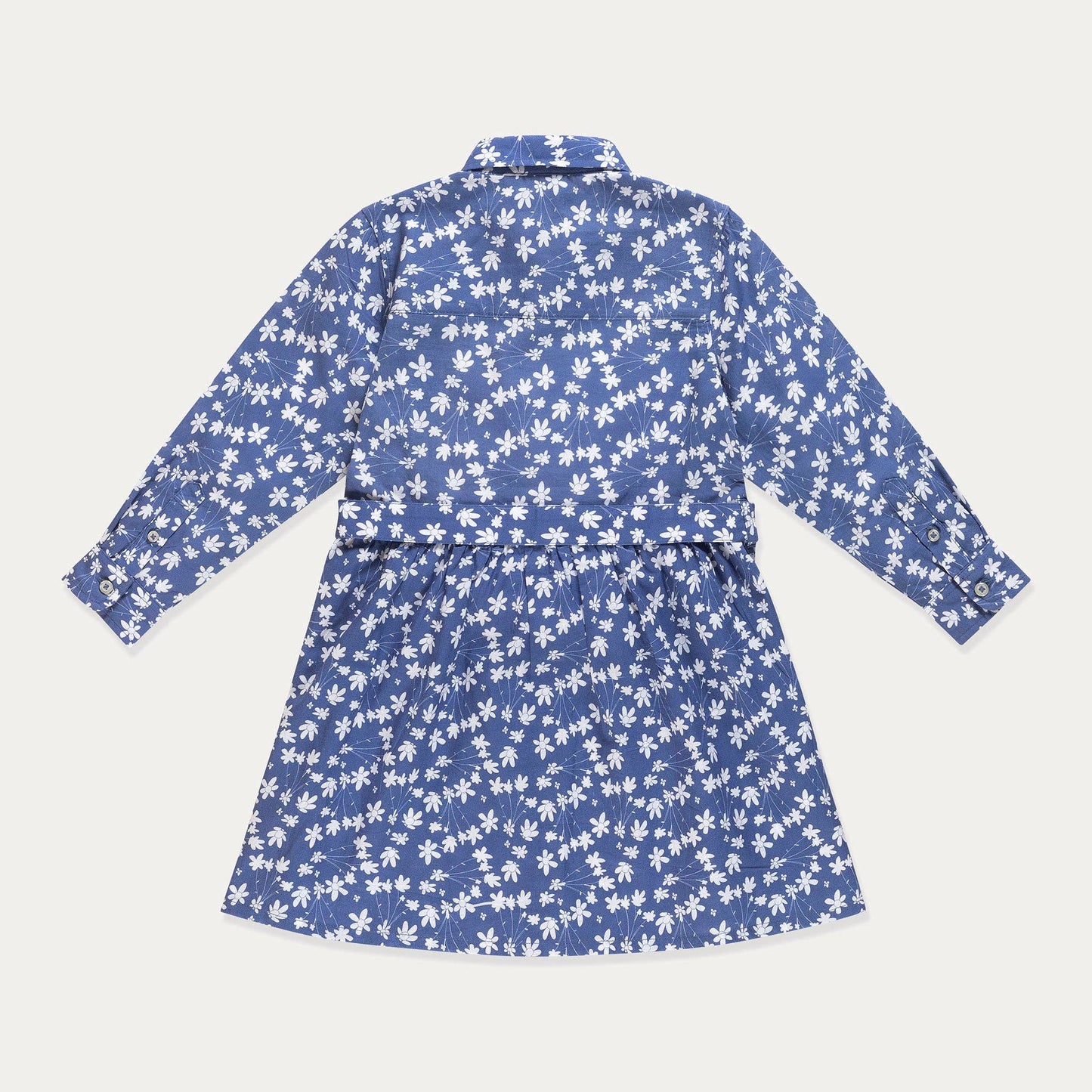 Baby/Toddler Floral Shirt Dress: Cobalt Blue