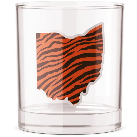 Cincy Bengals Stripe Rocks Glass