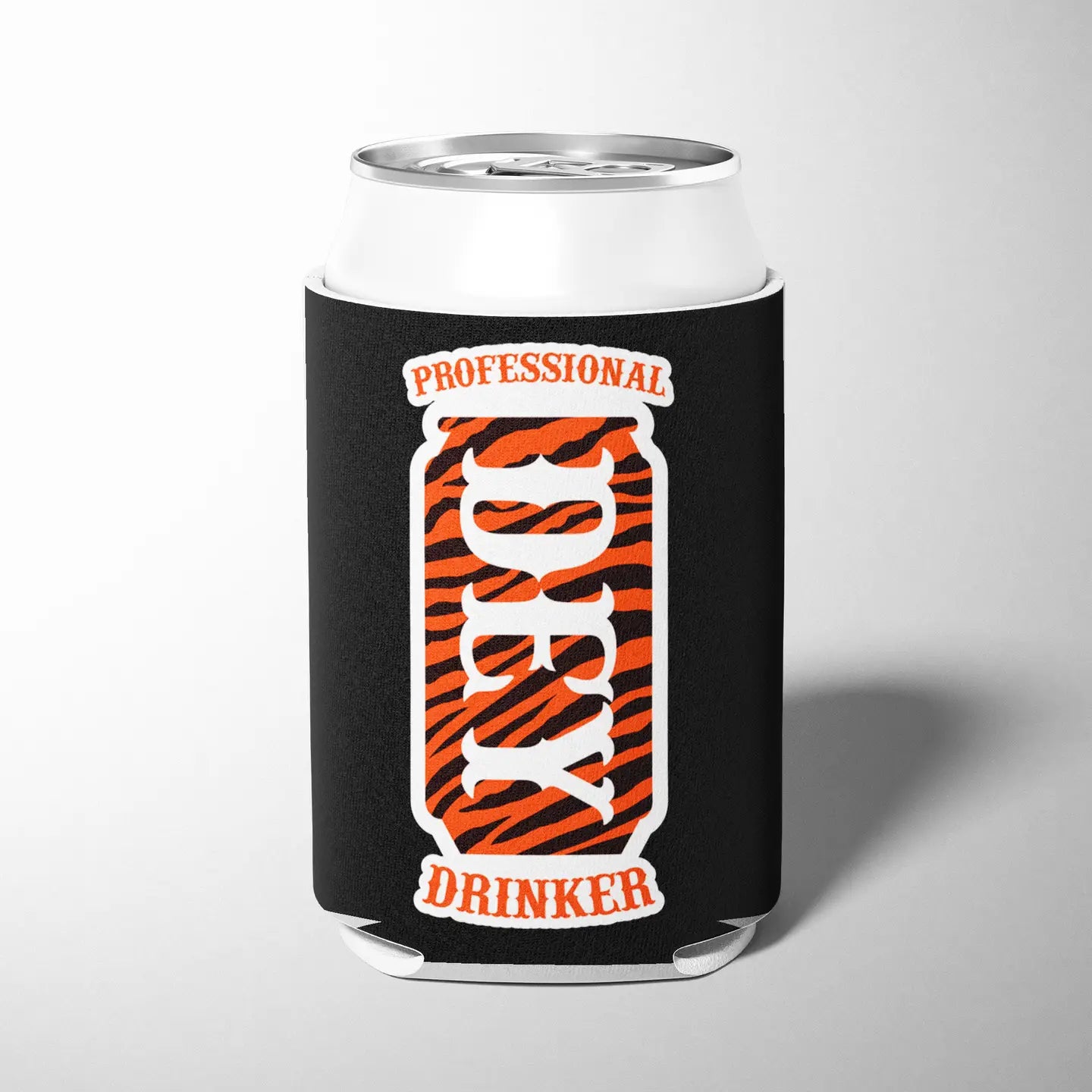 Black Cincinnati Oh Dey Drinker Bengal Stripe Can Cooler