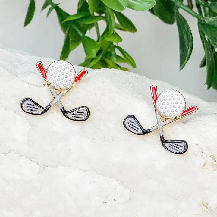 Golf Clubs Signature Stud Earring