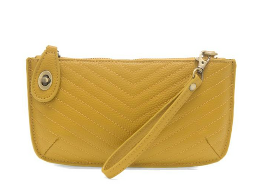 Mustard Quilted Mini Crossbody/Wristlet Bag
