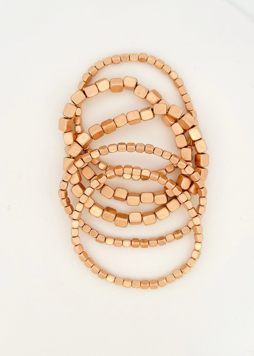 Brushed Gold Building Blocks Bracelet