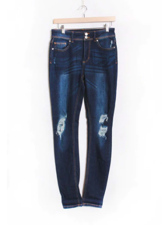 SALE Dark Wash High Waist Ripped Skinny Jeans