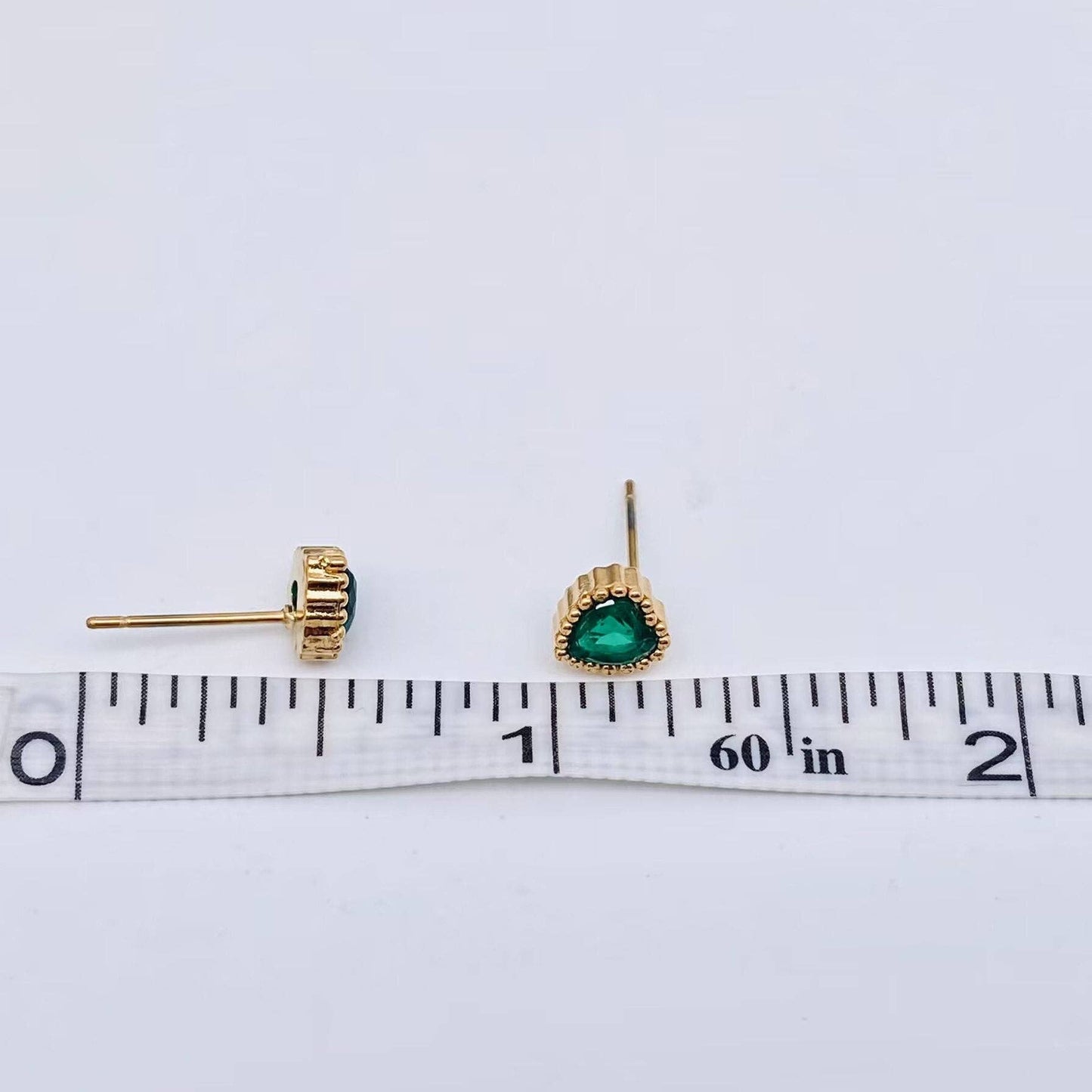 Cubic Zirconia Heart-shaped Gold Plated Stud Earrings
