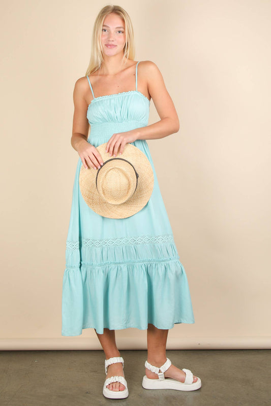 SALE Ocean Lace Detail Woven Midi Dress