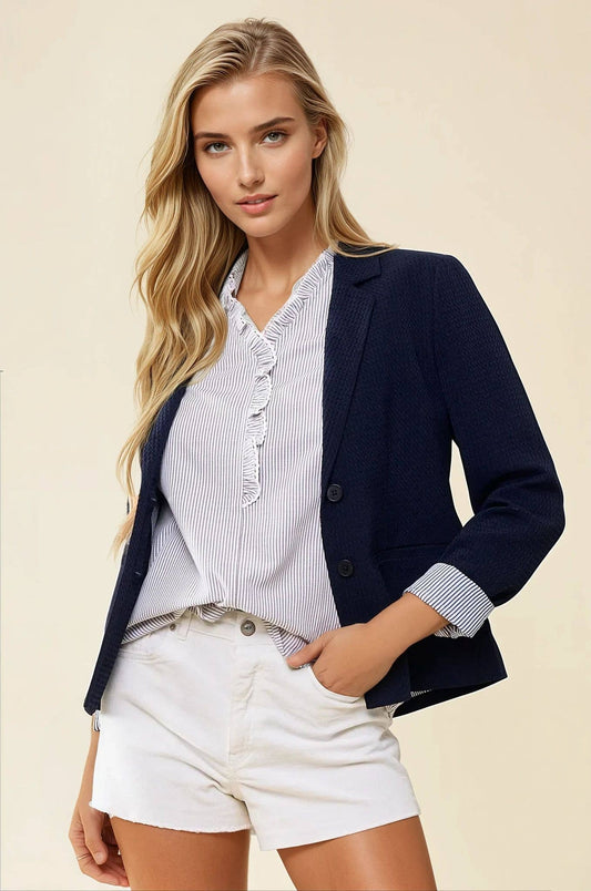 Midnight Stripe Lined Blazer