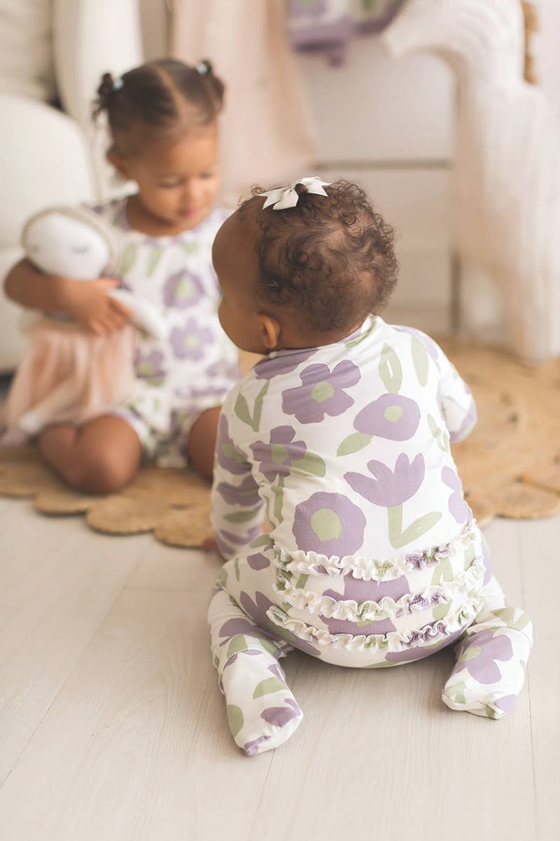 Cozy Romper - Purple Floral: 12-18 mo