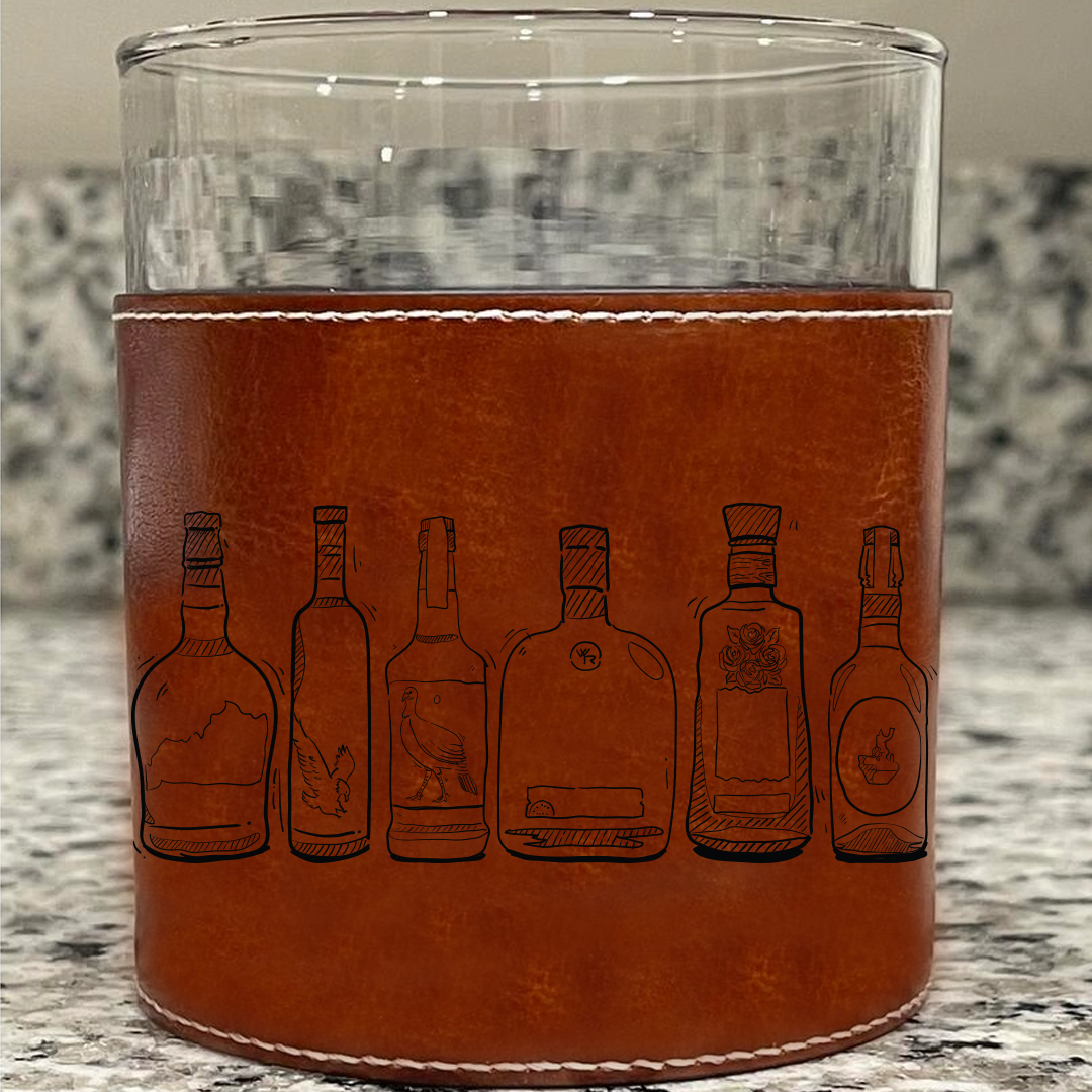 Bourbons of Kentucky Faux Leather Rocks Glass