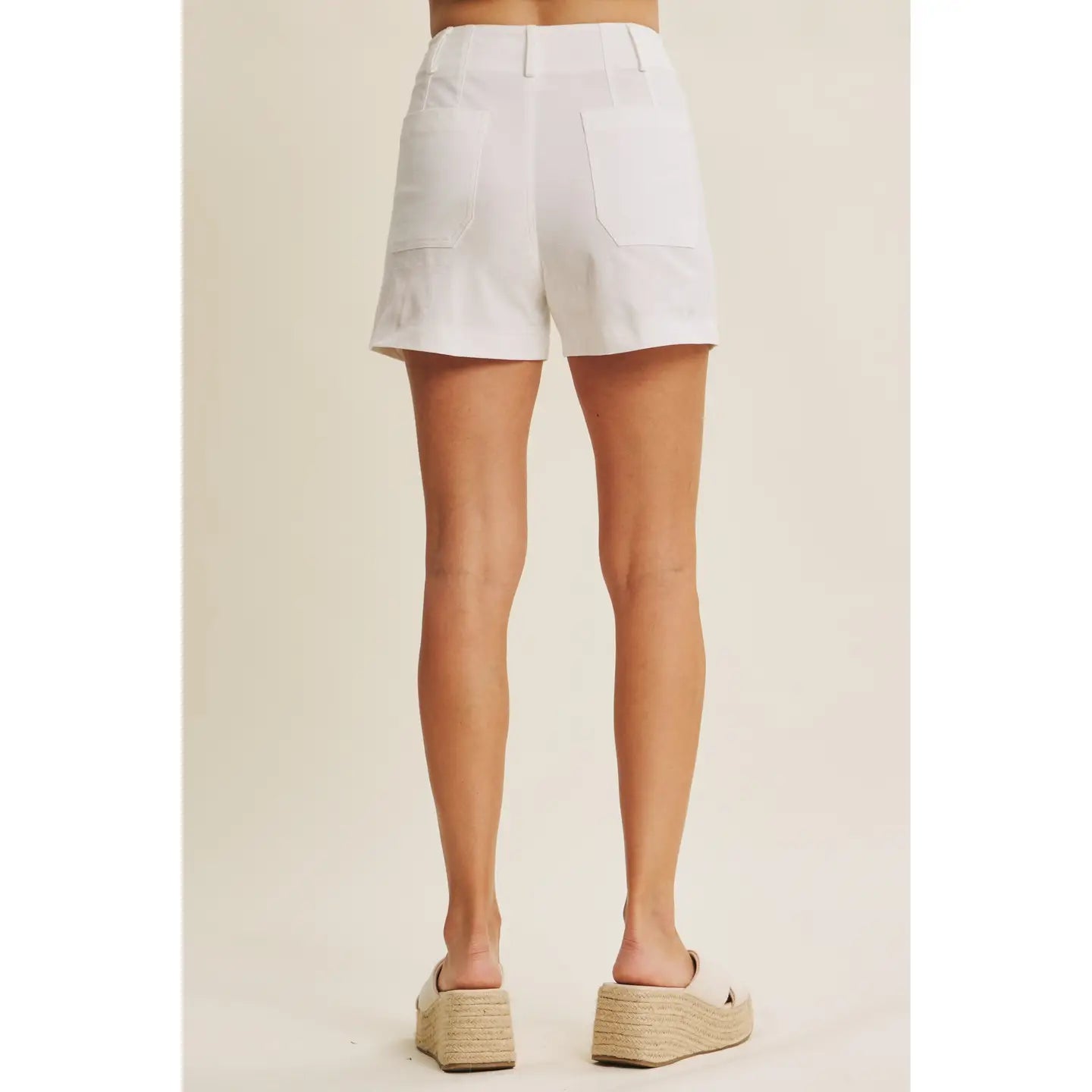 Off White All-Day Comfort Stretchy Cotton Shorts