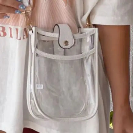 White Clear Game Day Mini Clear Crossbody Bag