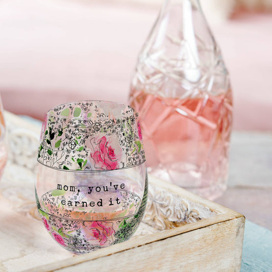 Mom - 18 oz Stemless Wine Glass