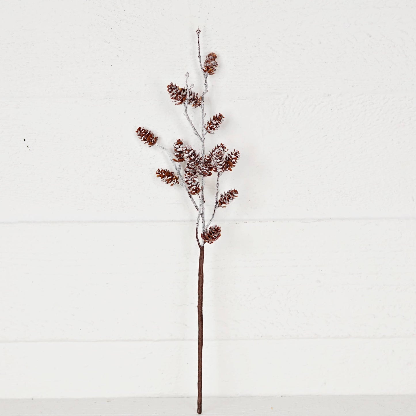 15 Inch Pick-Snow Frosted Faux Birchcone