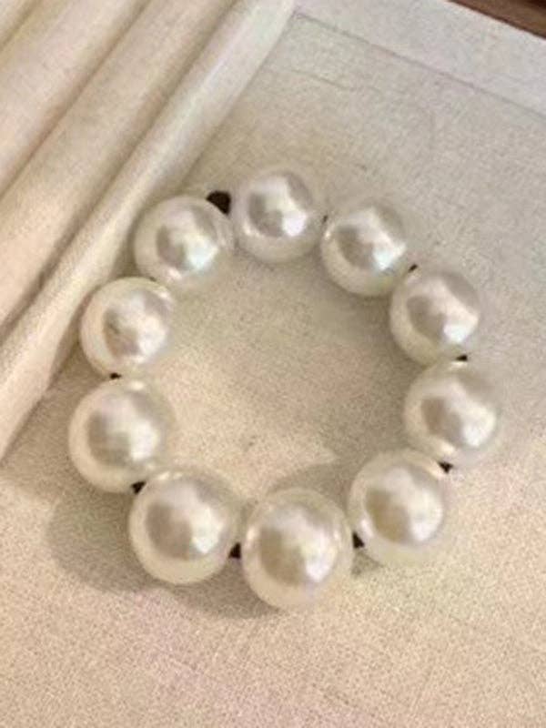 Faux Pearl Beaded Stretch Elastic Ponytail Holder