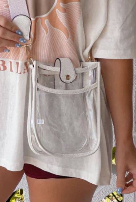 Mustard Game Day Mini Clear Crossbody Bag