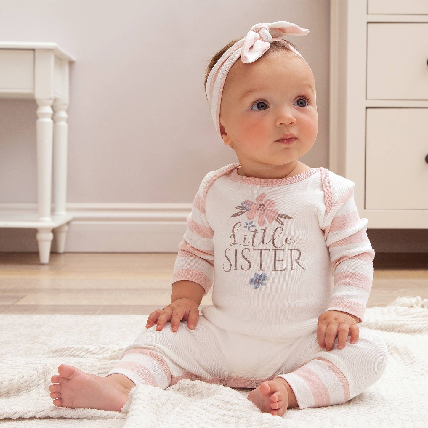 Baby "Little Sister" Bamboo Romper