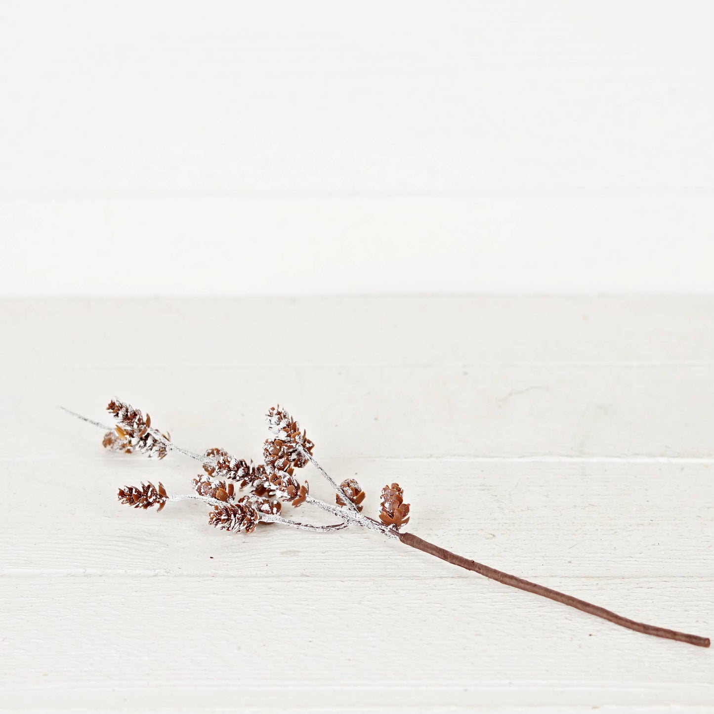 15 Inch Pick-Snow Frosted Faux Birchcone