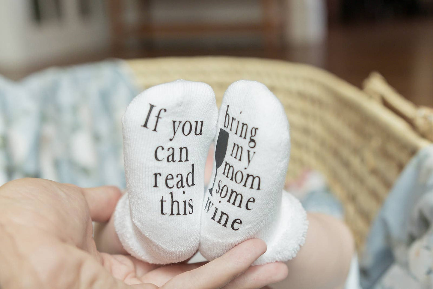 "Bring my Mom Some Wine" Baby Socks
