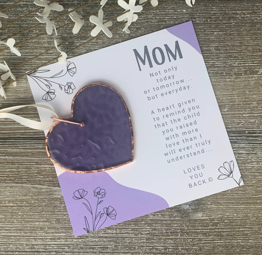 Mom Love You Back: Handmade Stained Glass Heart
