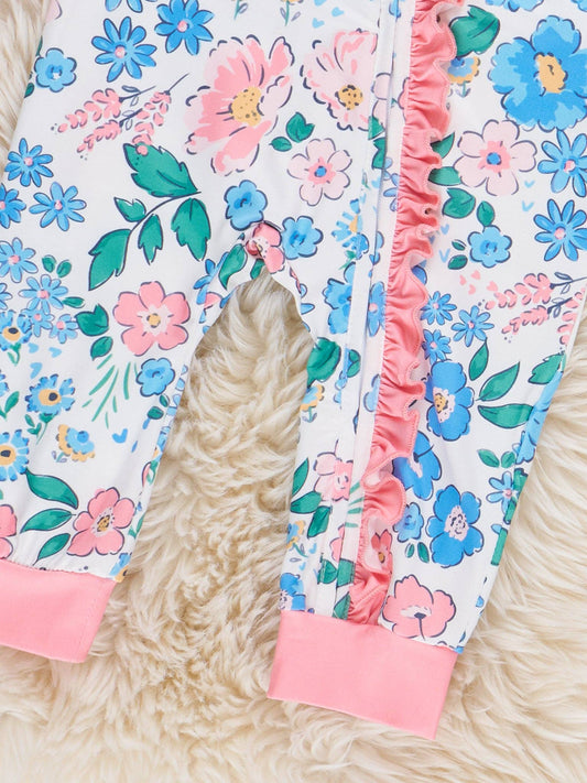 Floral Fantasia Ruffle Sleeper Pajamas: 12-18 Months