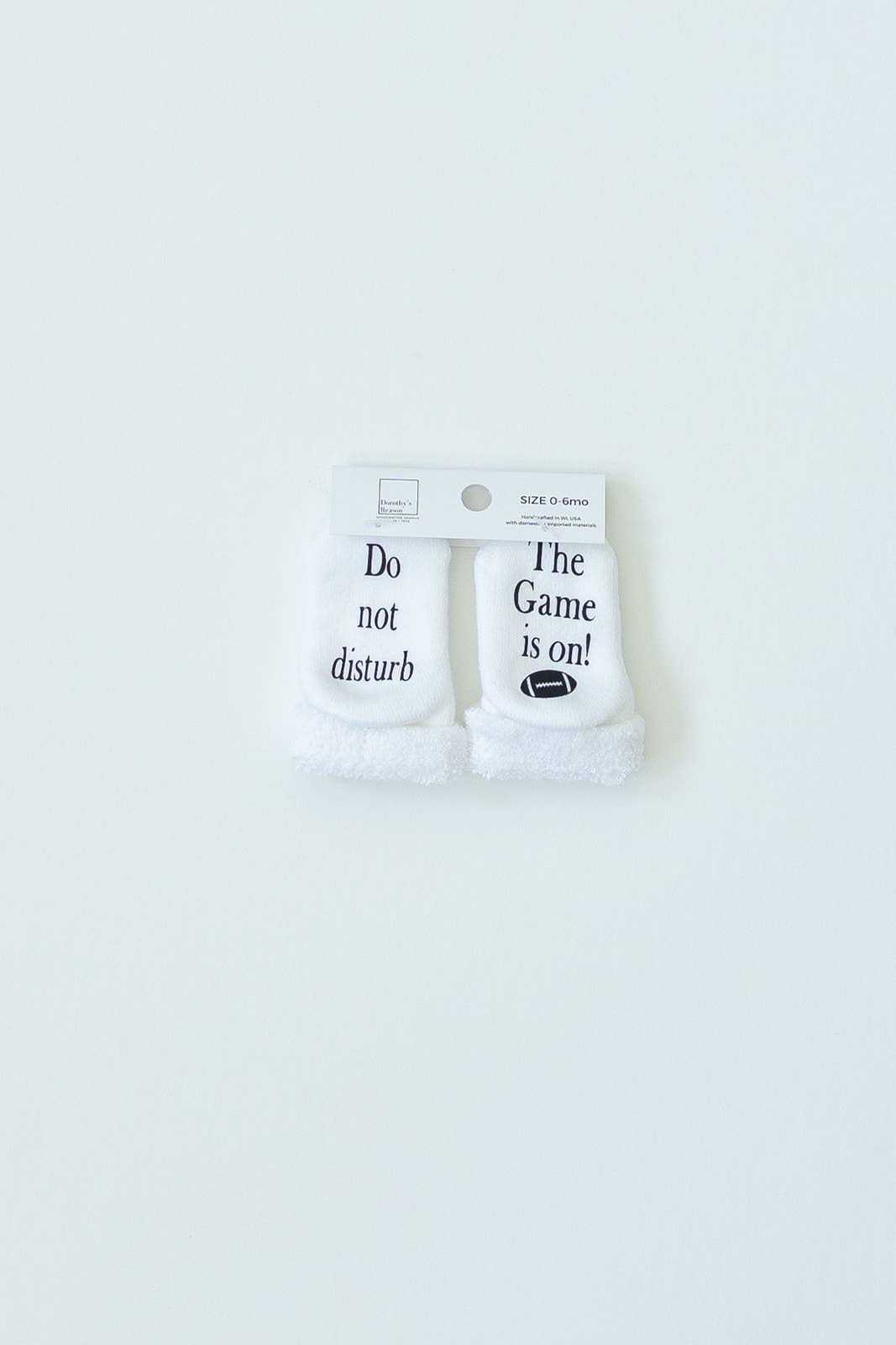 Do Not Disturb The Game is on Football Baby Socks