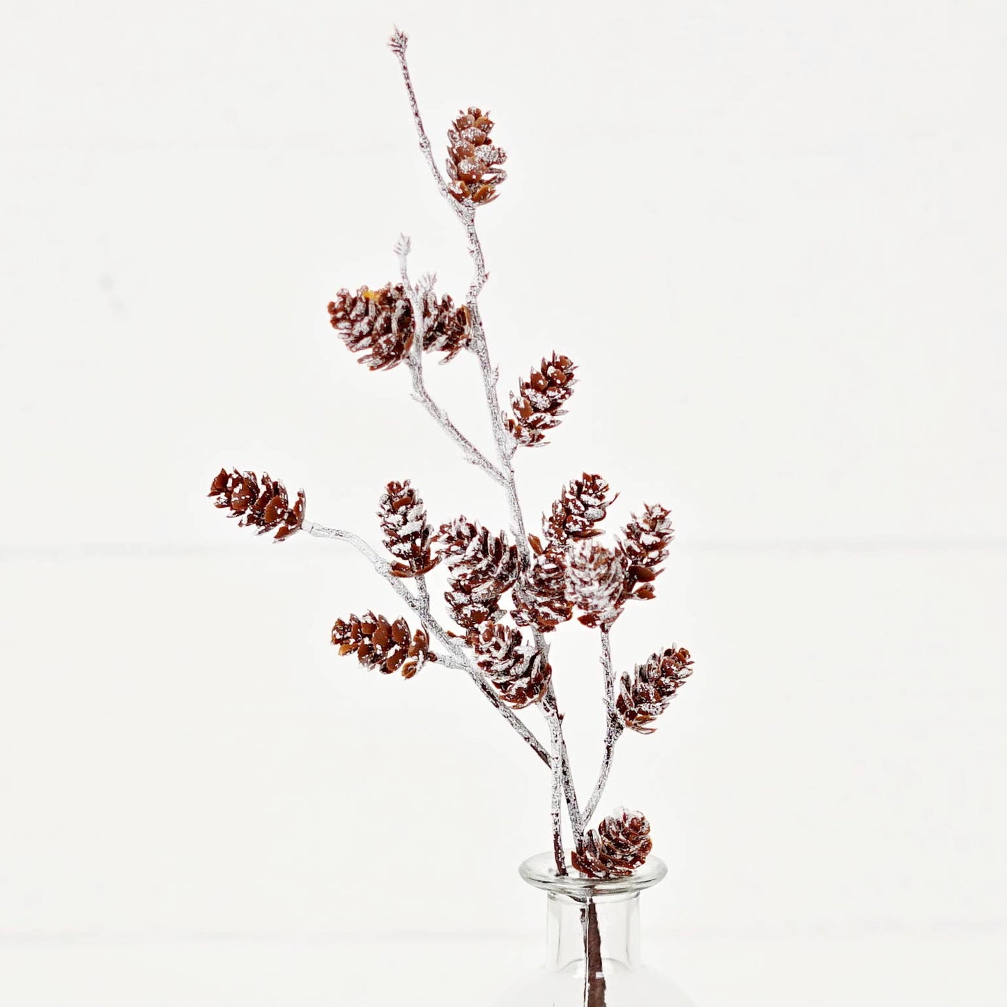 15 Inch Pick-Snow Frosted Faux Birchcone