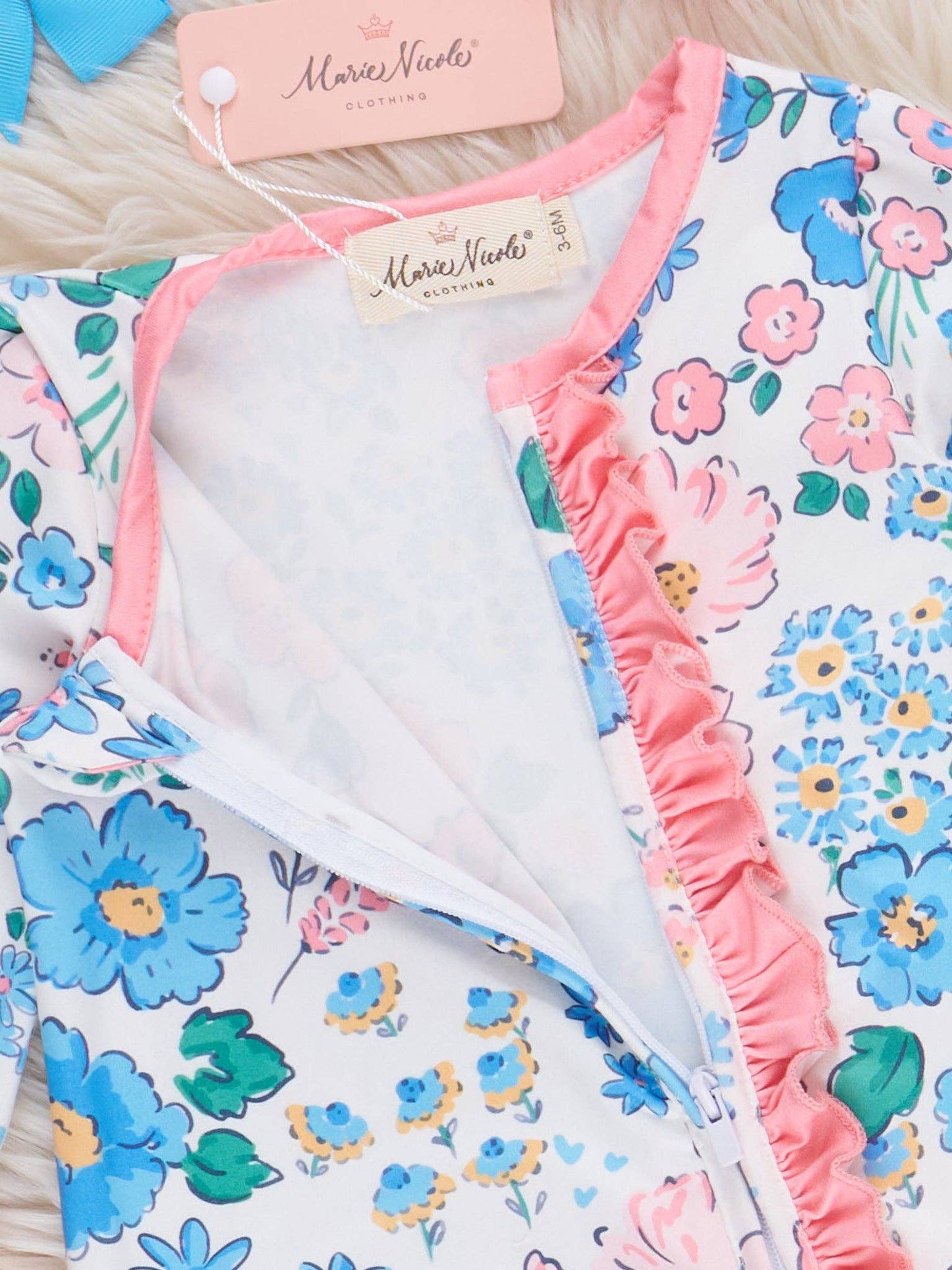 Floral Fantasia Ruffle Sleeper Pajamas: 12-18 Months