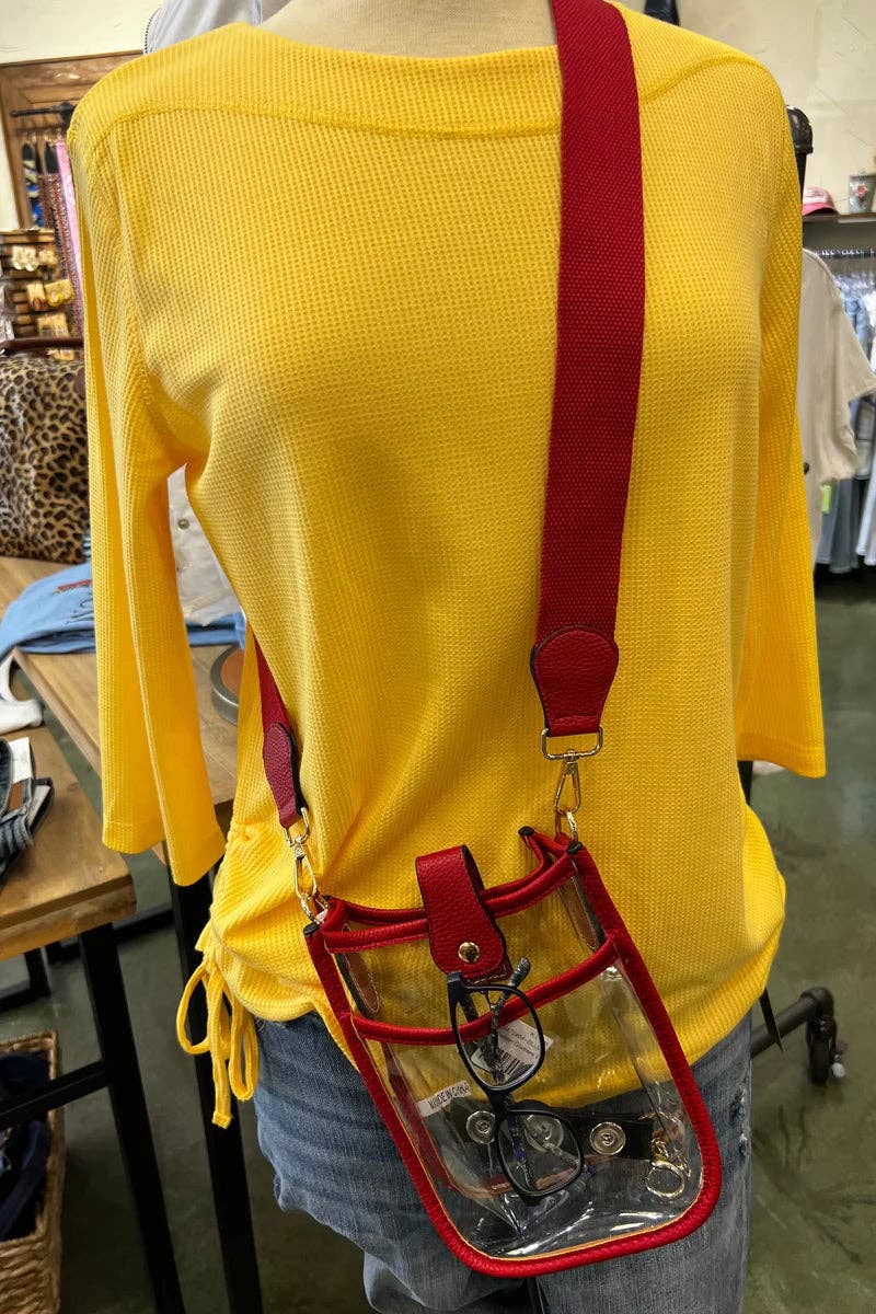 Mustard Game Day Mini Clear Crossbody Bag