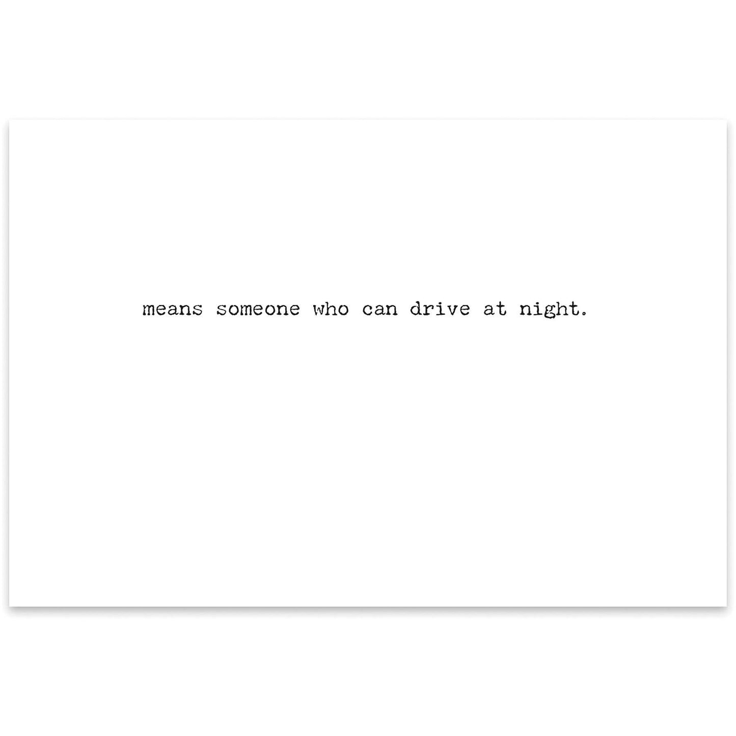 Drive At Night Greeting Card