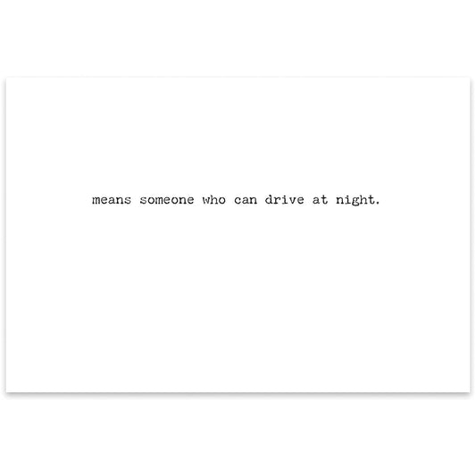 Drive At Night Greeting Card