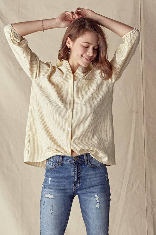 Light Mustard Pinstripe Poet Shirt
