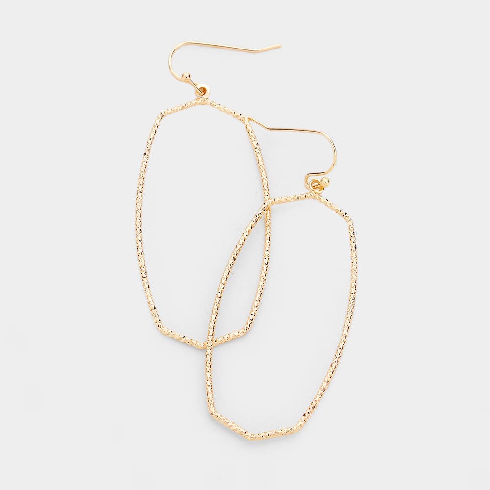 Gold Open Metal Earrings