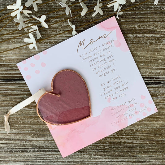 Mom, Love I Learned From You Stained Glass Heart 7802