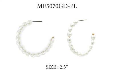 Freshwater Pearl 2" Hoop Earring - Sophisticated Touch