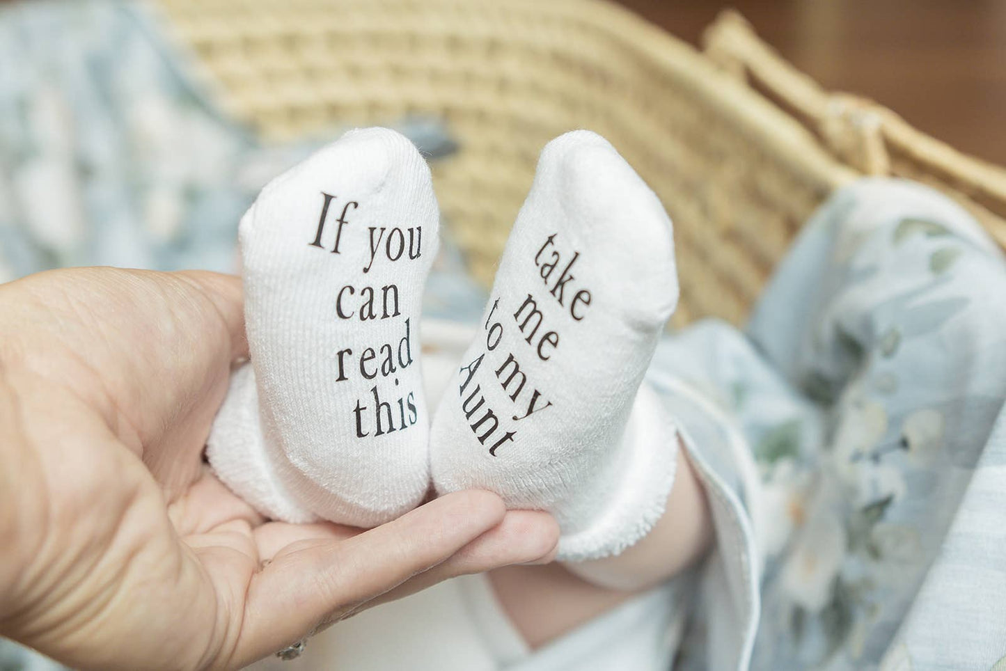 "Take Me to My Aunt" Baby Socks