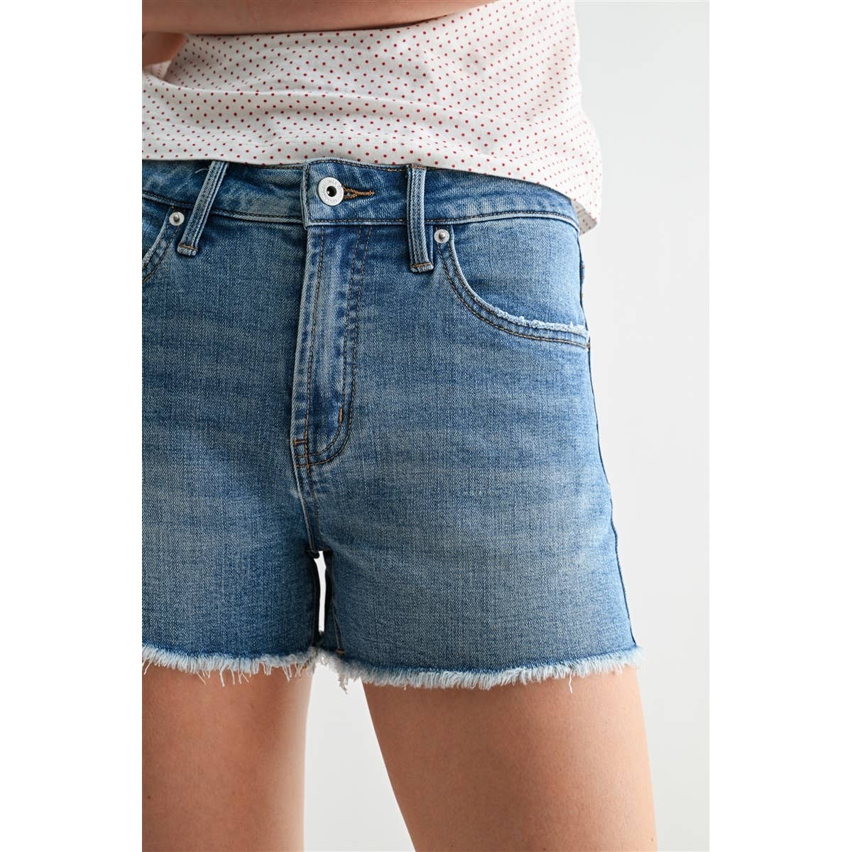 Mica Denim High Rise Short w/Raw Hem