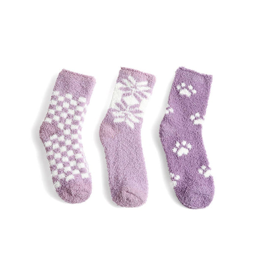 Ladies Fuzzy Socks - 3 Pair Set