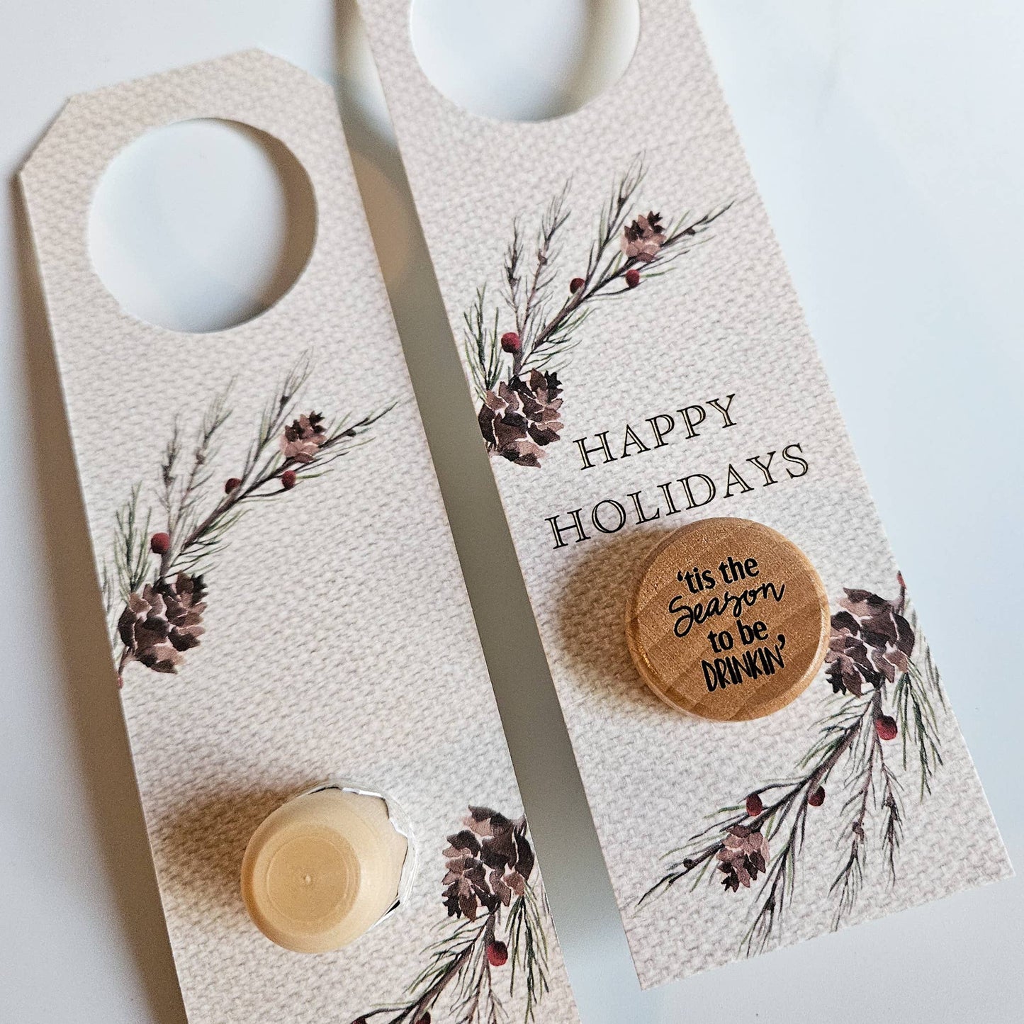 Holiday Gift Tag with Wine Stopper: Christmas Movies