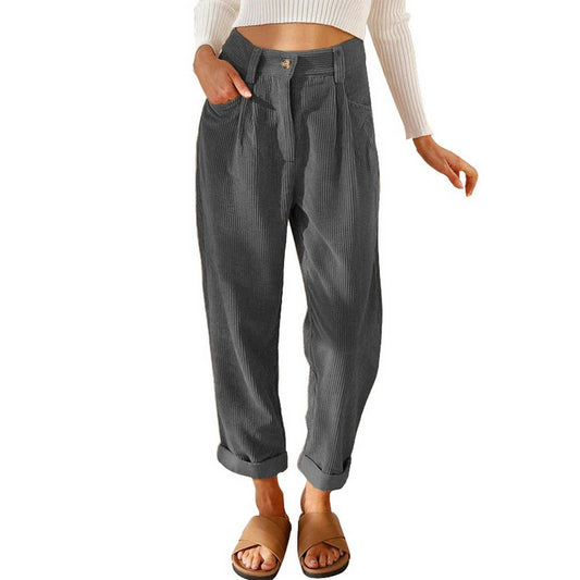 SALE Gray corduroy straight leg pants